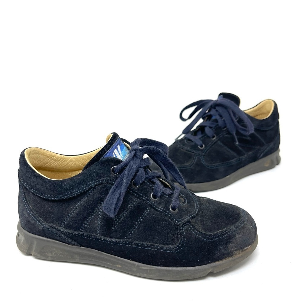 Naturino navy blue suede lace up low top trainers shoes kid size EUR 30 12.5